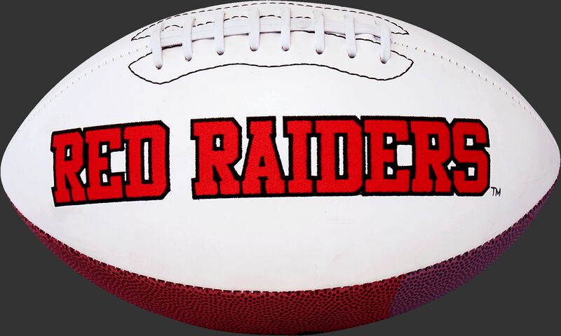 White NCAA Texas Tech Red Raiders Football With Team Name SKU #05733063121