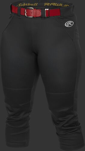 Front of Rawlings Black Women's Yoga Style Softball Pant - SKU #WYP