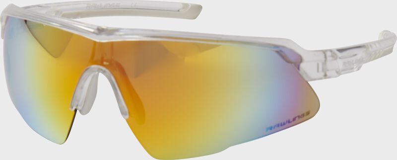A pair of white/red half-rim shield sunglasses - SKU: 10260970