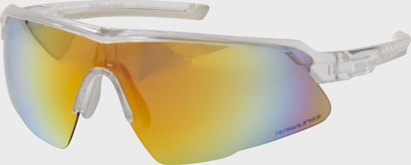 A pair of white/red half-rim shield sunglasses - SKU: 10260970 loading=