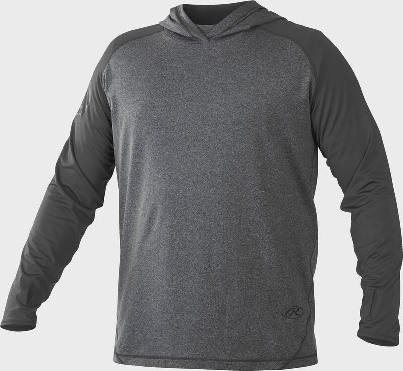 Front of Rawlings Dark Shadow Adult Hurler Lightweight Hoodie - SKU #HLWH-GR/DSW