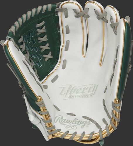 RLA125-18DG Rawlings Liberty Advanced Color Series glove with a white palm and gray laces