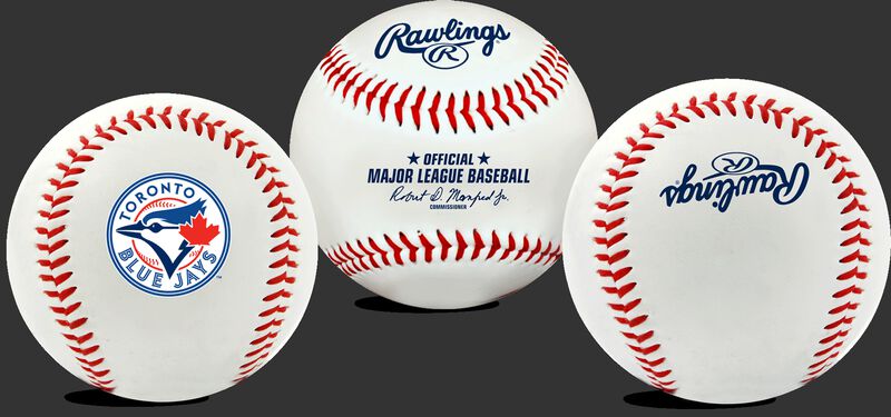 3 views of a MLB Toronto Blue Jays baseball