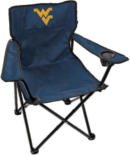 Front of Rawlings Blue NCAA West Virginia Mountaineers Bulldogs Gameday Elite Chair With Team Logo SKU #00563114111