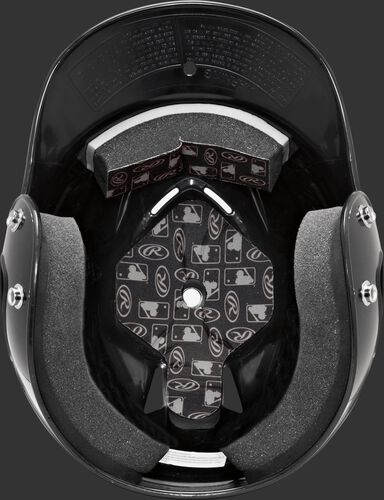 Inside foam padding of a Coolflo baseball helmet - SKU: RCFH
