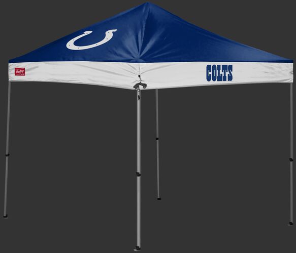 A blue/white Indianapolis Colts 9x9 shelter with a team logo on the left side - SKU: 03231070112