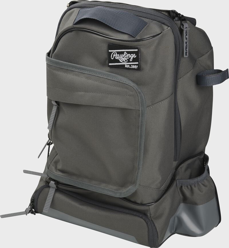 Zoomed-in front left-side view of Rawlings Training Backpack - SKU: R701 loading=