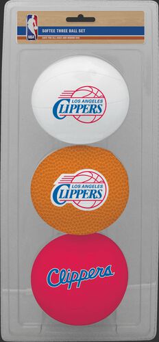 Rawlings White, Brown, and Red NBA Los Angeles Clippers Three-Point Softee Basketball Set With Team Logo SKU #03524219114