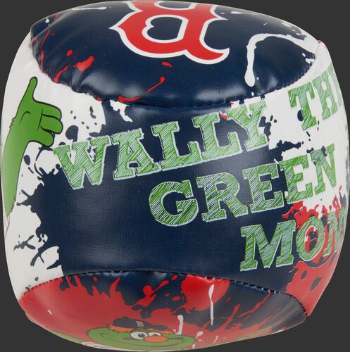Top of Rawlings Boston Red Sox Quick Toss 4'' Softee Baseball With Team Mascot Name On Front In Team Colors SKU #01320024112