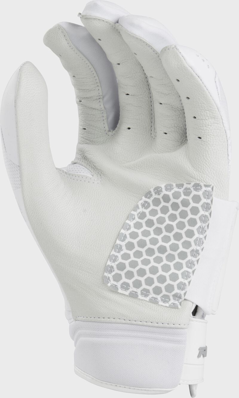 White palm of a white women's workhorse pro batting glove - SKU: FP2PBG-W