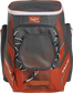 Front of an orange Impulse baseball backpack with a gray front pocket - SKU: IMPLSE-BO image number null