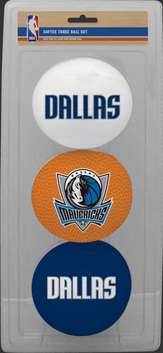 Rawlings White, Brown, and Navy NBA Dallas Mavericks Three-Point Softee Basketball Set With Team Logo SKU #03524208114