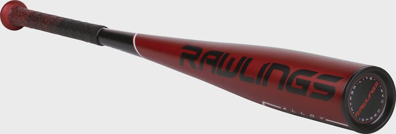 US955 2019 5150 -5 baseball bat with a red barrel and black end cap loading=