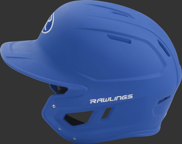 MACH senior Rawlings batting helmet with a one-tone matte royal shell
