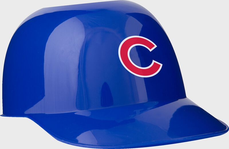 Front of Rawlings Blue MLB Chicago Cubs Snack Size Helmets With Team Logo SKU #01950008121