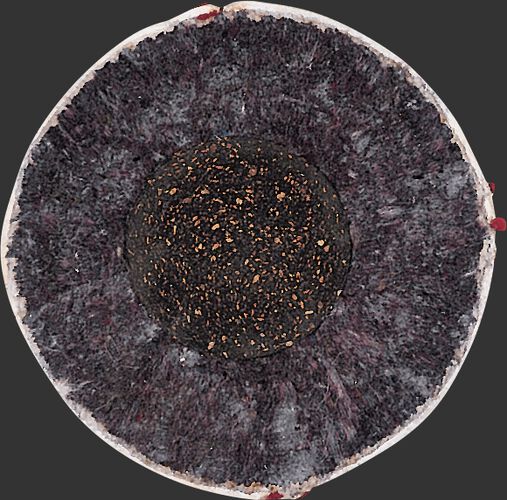 Inside center of a ROLB1X youth practice baseball