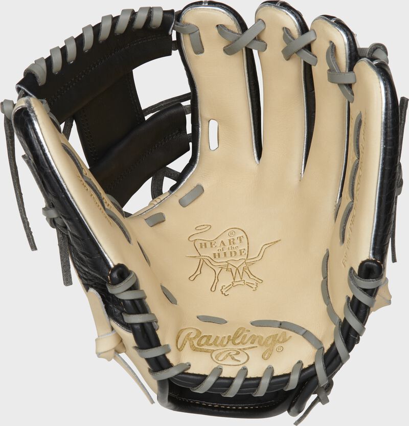 PRO204W-2CCBP Rawlings ColorSync 4.0 infield glove with a camel palm and grey laces