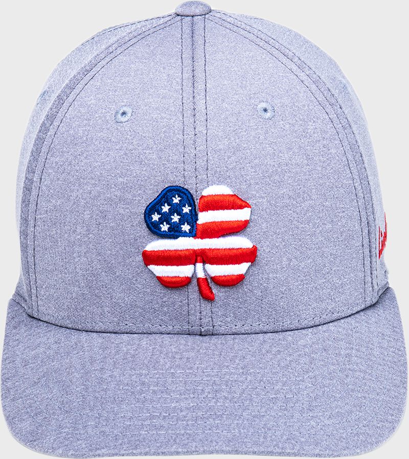 Front view of Rawlings Black Clover USA Heathered Fitted Hat - SKU: BCR1RUH0071