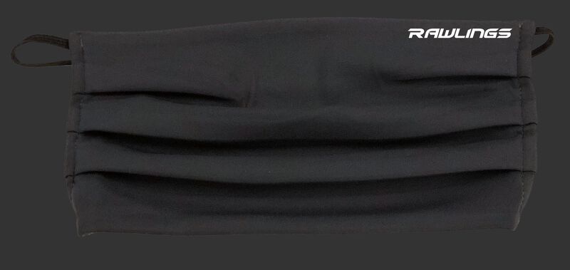 A black Rawlings Performance Wear ear loop sports mask - SKU: RMSKE-BLK
