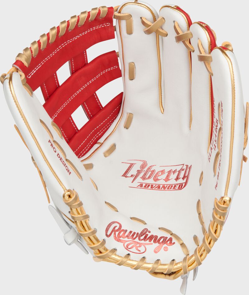 Liberty Advanced Color Series 12.75 in Outfield Glove, White/Scarlet, Left