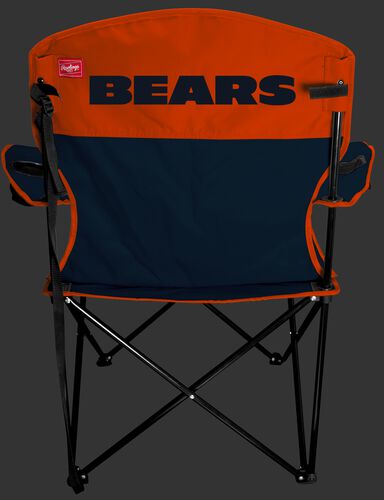 Back of Rawlings Navy and Orange NFL Chicago Bears Lineman Chair With Team Name SKU #31021062111