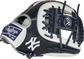 Web back view of navy and white 2021 New York Yankees Heart of the Hide glove image number null