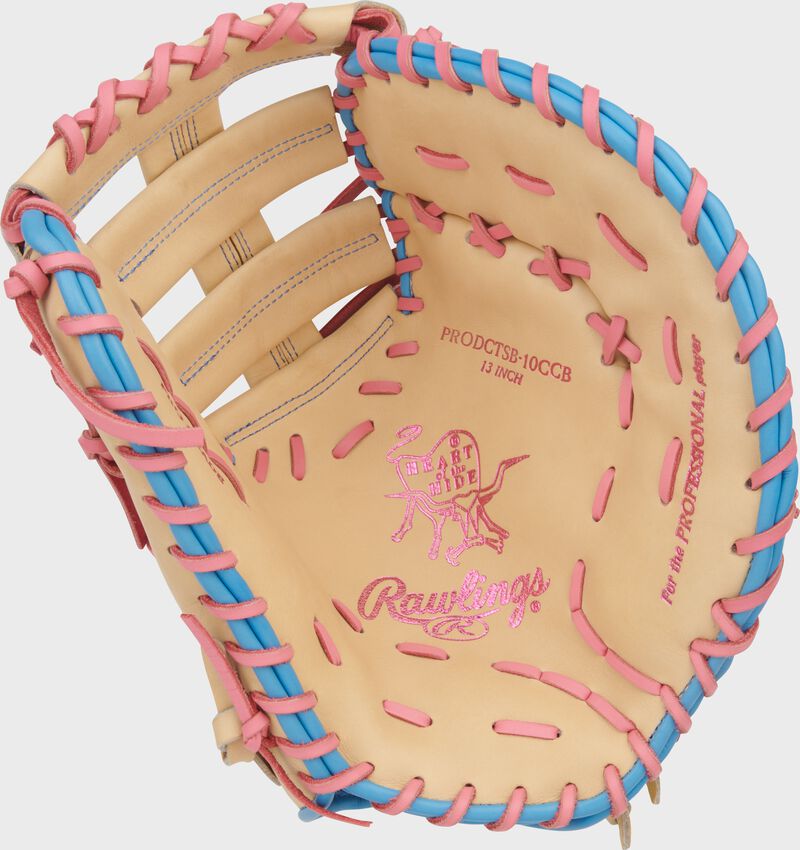 Palm of a Heart of the Hide 13-inch Fastpitch Softball 1st Base Mitt