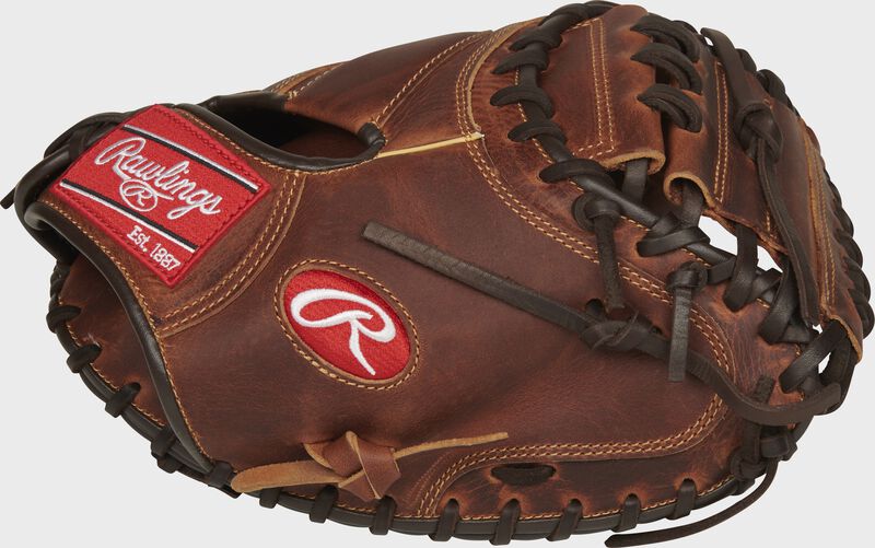 Thumb of a chocolate Heritage Pro 33" catcher's mitt - SKU: HPCM33CCH