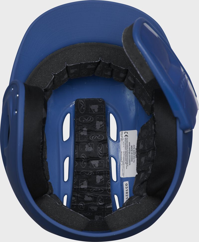 Inside view of Royal R16 Reverse Matte Batting Helmet | Junior & Senior - SKU: R6R07 loading=