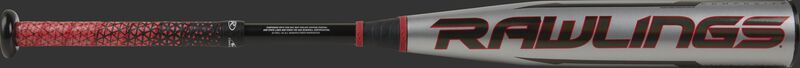 A silver/black/red 2021 USA -12 Quatro Pro bat with a black Rawlings logo on the barrel - SKU: US1Q12