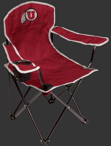 A red NCAA Utah Utes youth chair with a team logo on the back