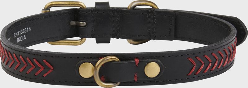 Rawlings Baseball Stitch Leather Dog Collar