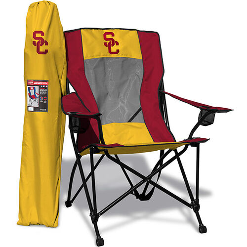 Front of Rawlings Gold and Cardinal NCAA USC Trojans High Back Chair Withe Team Logo SKU #09403100518