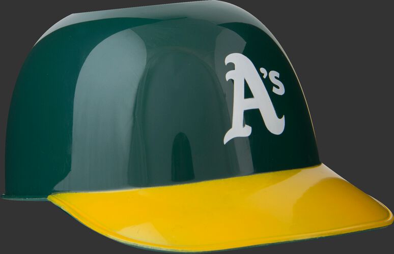 Front of Rawlings Green MLB Oakland Athletics Snack Size Helmets With Team Logo SKU #01950003121
