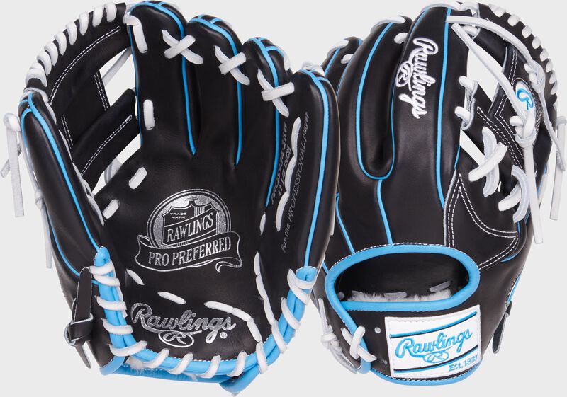 2 images showing the palm & back of a Rawlings Pro Preferred 11.5" infield baseball glove