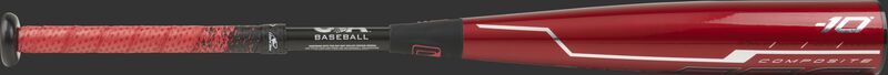 USZQ10 two-piece Quatro Pro USA Baseball bat with a red barrel and silver/black accents