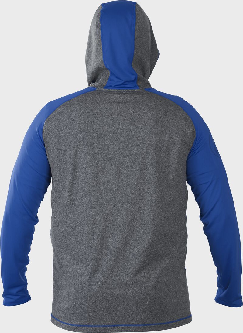 Back of Rawlings Royal/Gray Adult Hurler Lightweight Hoodie - SKU #HLWH-GR/R