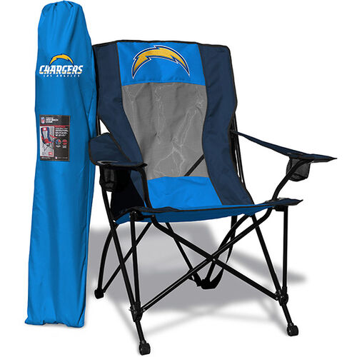 Front of Rawlings Powder Blue and Navy NFL Los Angeles Chargers High Back Chair With Team Logo SKU #09211083518