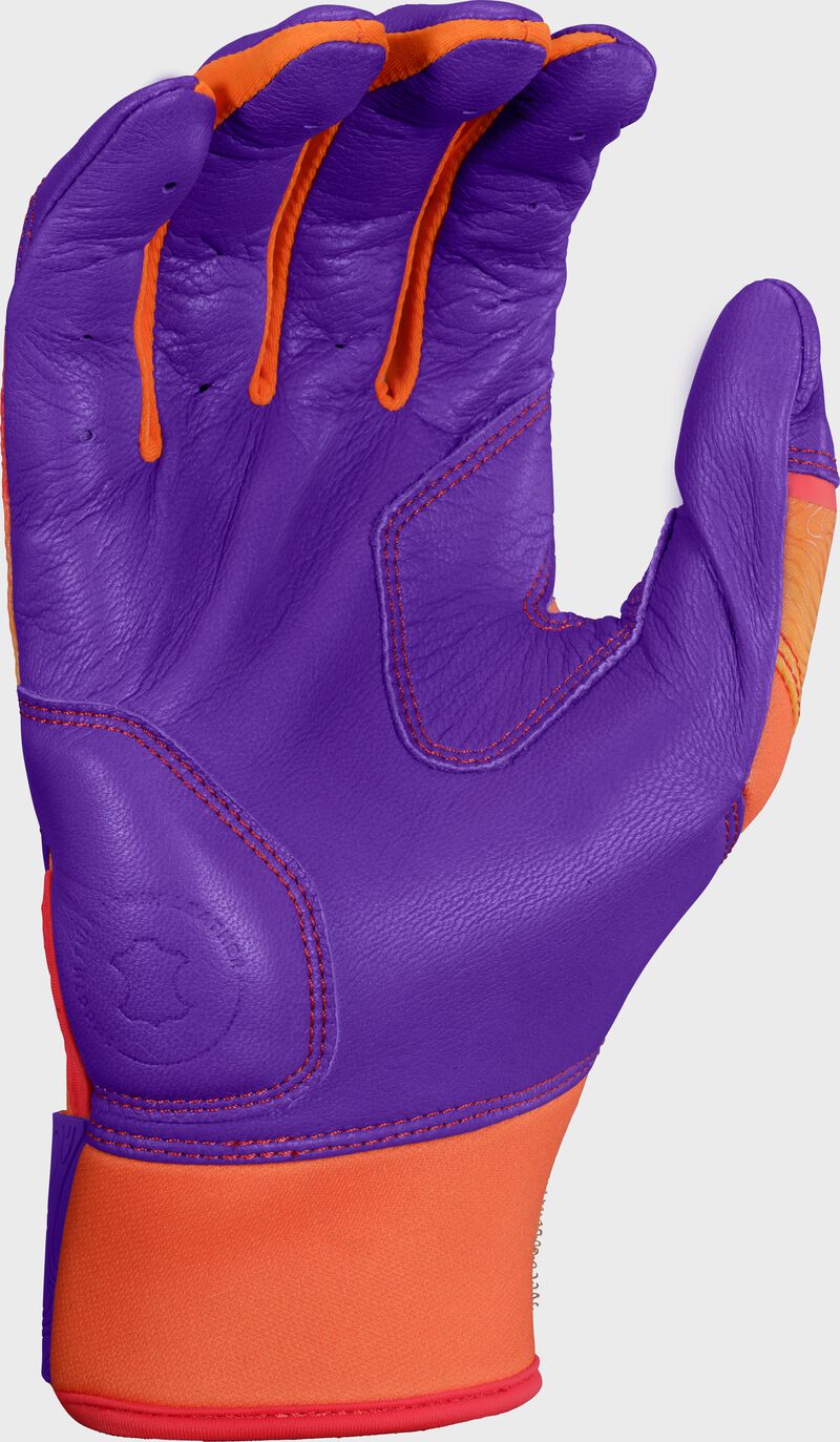 Rawlings Workhorse Fun Burst Batting Gloves, Purple/Orange, Adult S