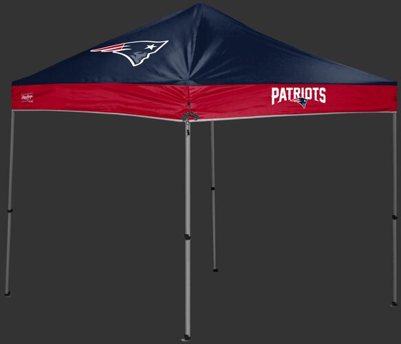 A navy/red New England Patriots 9x9 shelter with a team logo on the left side - SKU: 03231076112