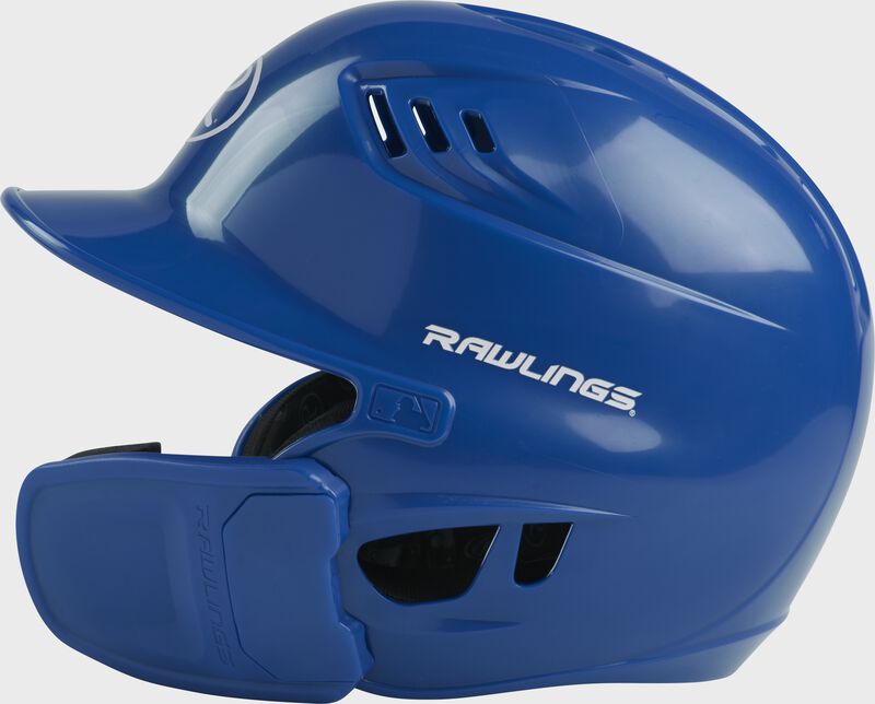 Left-side view of Royal R16 Reverse Clear Coat Batting Helmet | Junior & Senior - SKU: RSGR6R00 loading=