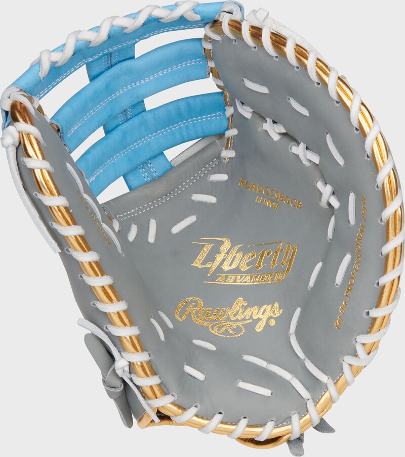 Liberty Advanced Color Series 13 in 1st Base Mitt, Gray/Columbia Blue, Left