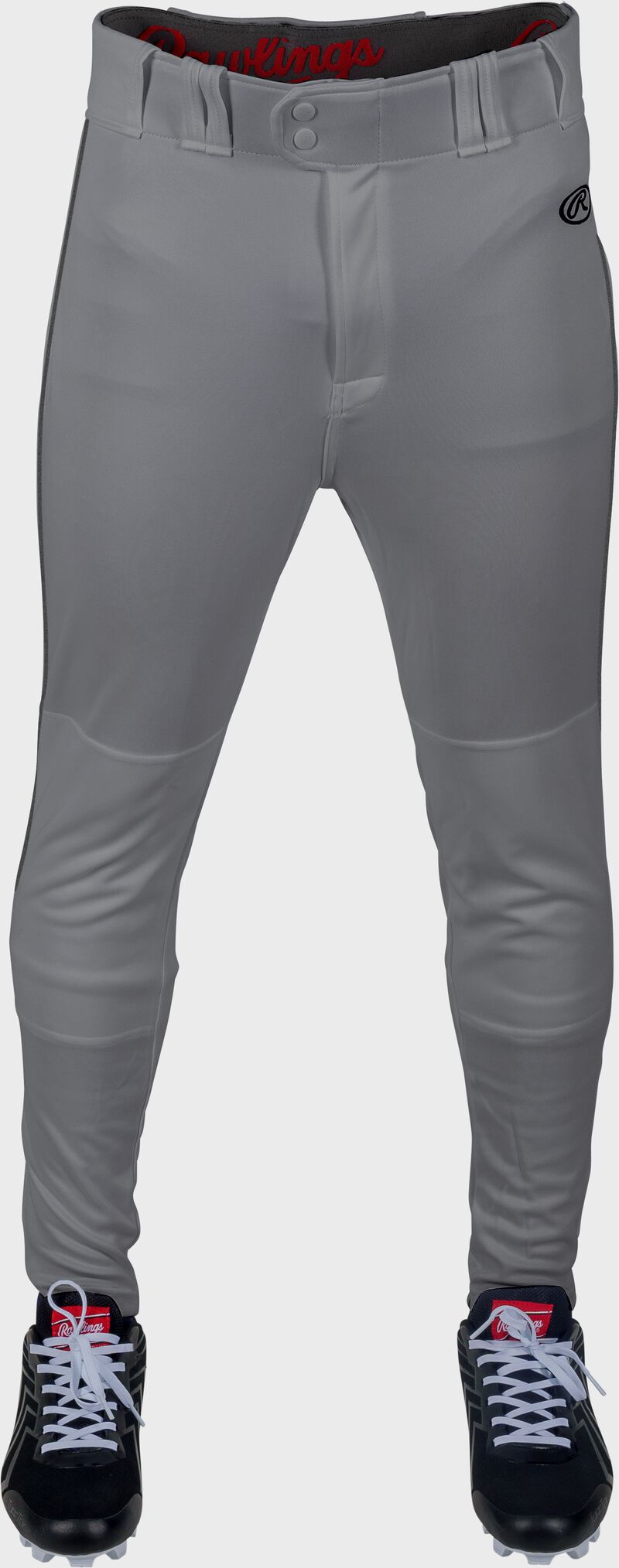 Rawlings Launch Jogger Fit Piped Baseball Pants, Adult L, Blue Gray/Black