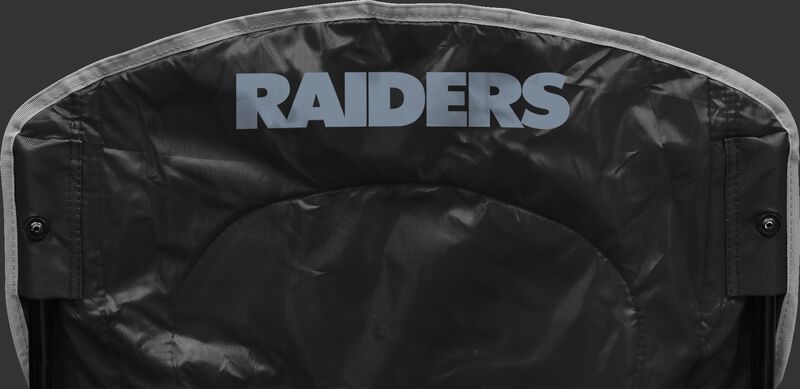Back of Rawlings Black NFL Oakland Raiders Chair With Team Name SKU #02771072111