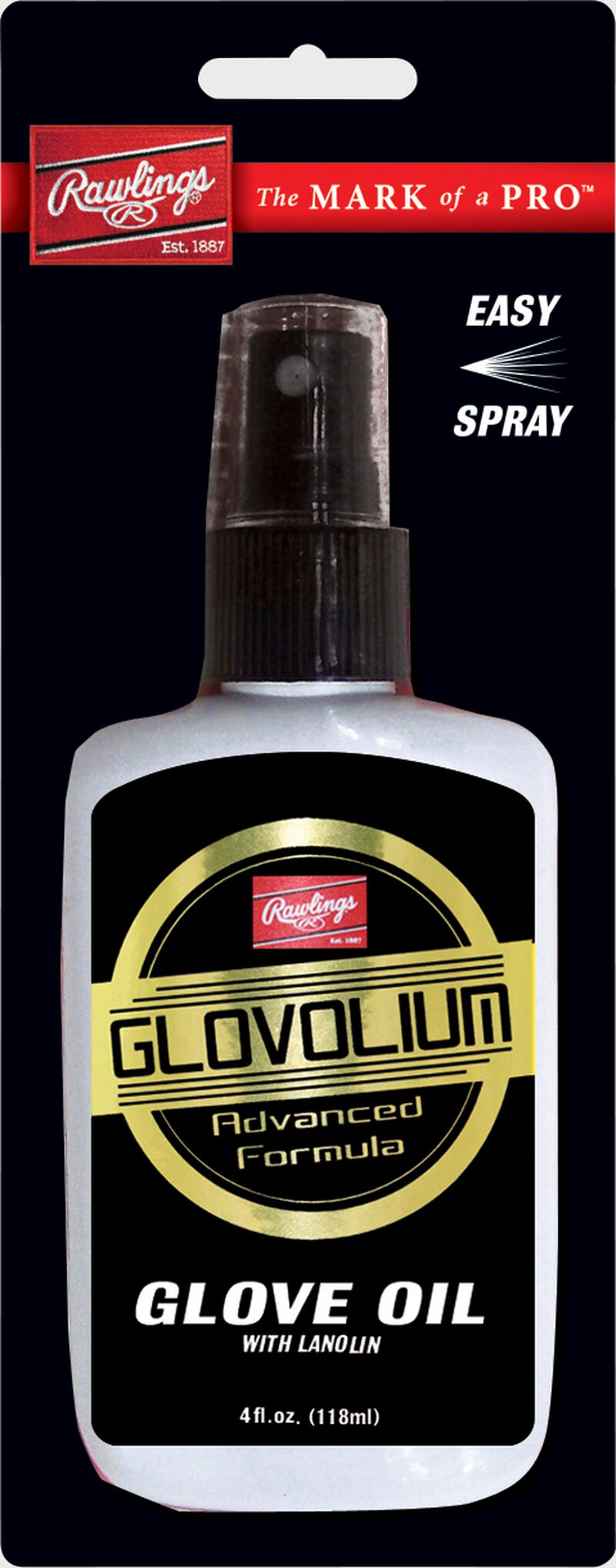 Rawlings Black and White Bottle of Glovolium Glove Treatment Spray SKU #SGOBP