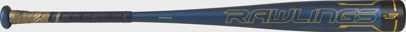 Rawlings logo on the barrel of a 2021 Velo ACP BBCOR -3 Bat - SKU: BB1V3