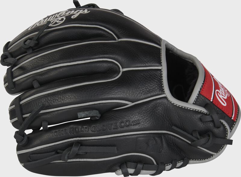 Back of a black Rawlings Select Pro Lite 10.5" Carlos Correa glove - SKU: RSPL105CC