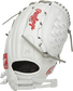 Shell back view of white and red Liberty Advanced 12-inch softball glove image number null