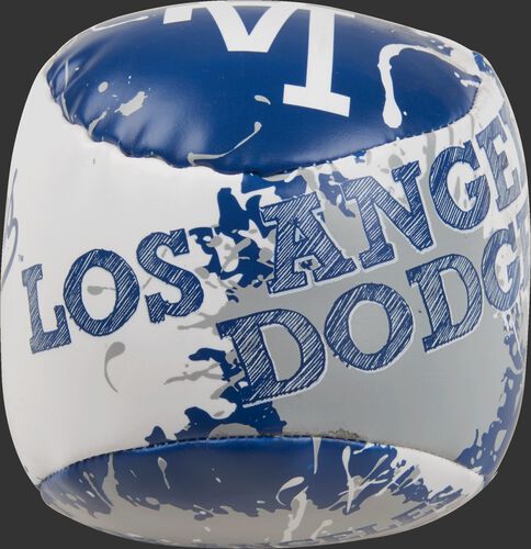 Top of Rawlings Los Angeles Dodgers Quick Toss 4'' Softee Baseball With Team Name On Front In Team Colors SKU #01320011112