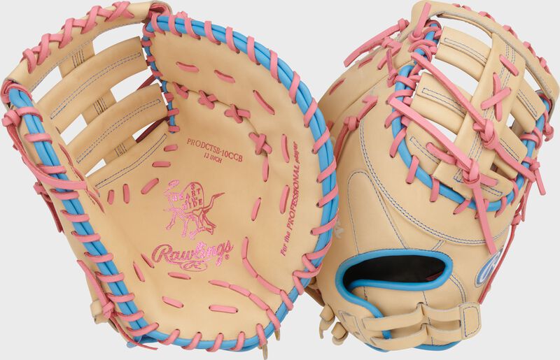 Two images showing the palm & back of a Heart of the Hide 13-inch Fastpitch Softball 1st Base Mitt loading=